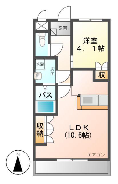 プランドール(1LDK/1階)の間取り写真