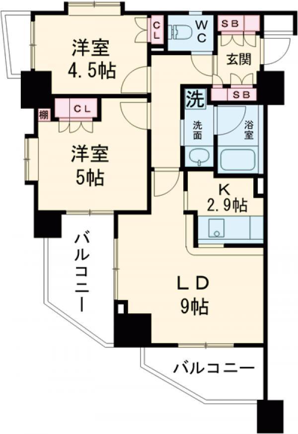 レジデンス八王子明神町(2LDK/4階)の間取り写真