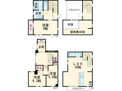 ラ プラクミーヌ(3LDK)の間取り写真