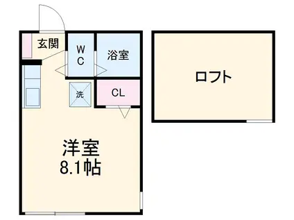 ドリームコート上星川(ワンルーム/1階)の間取り写真