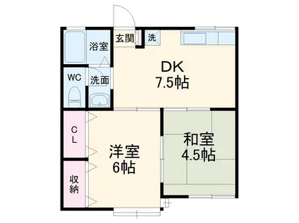 コーポラス3(2DK/2階)の間取り写真