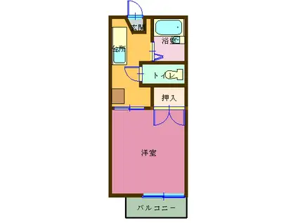 ビューティーナンバーワンA(1K/2階)の間取り写真