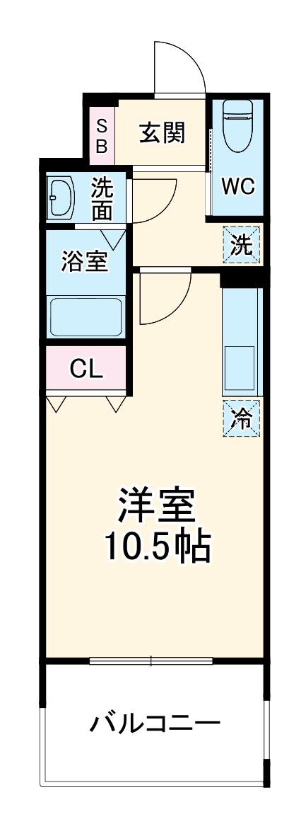 RIVER MET 覚王山 (ワンルーム/2階)の間取り写真