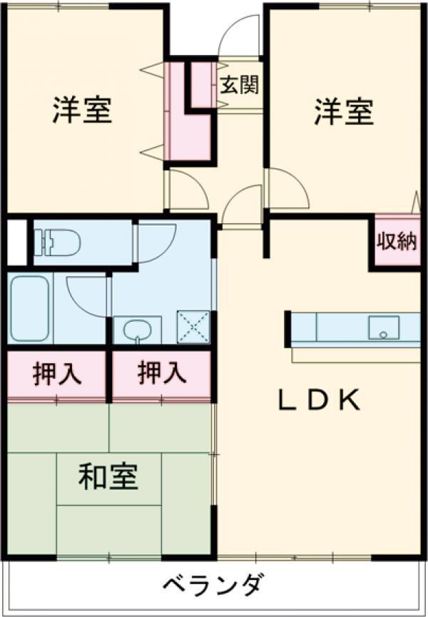アーバンコートK(3LDK/3階)の間取り写真