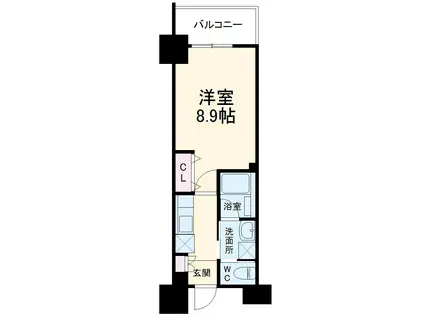 グランドゥール瑞穂通(1K/6階)の間取り写真