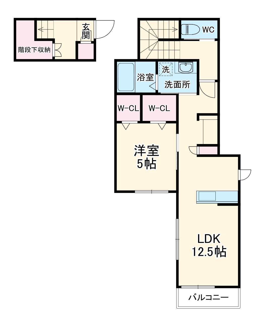 MAISON GRORIA(1LDK/2階)の間取り写真