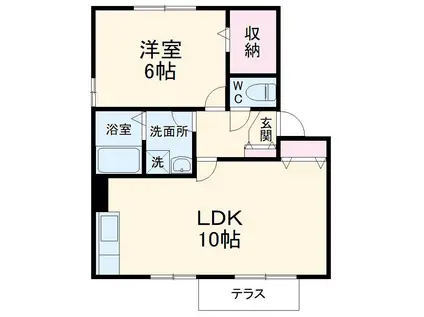 リヴェール(1LDK/1階)の間取り写真
