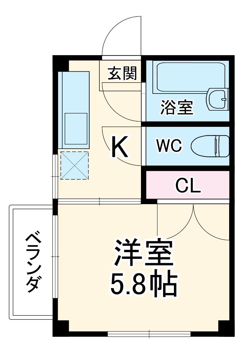 第2祐徳プラザ(1K/3階)の間取り写真