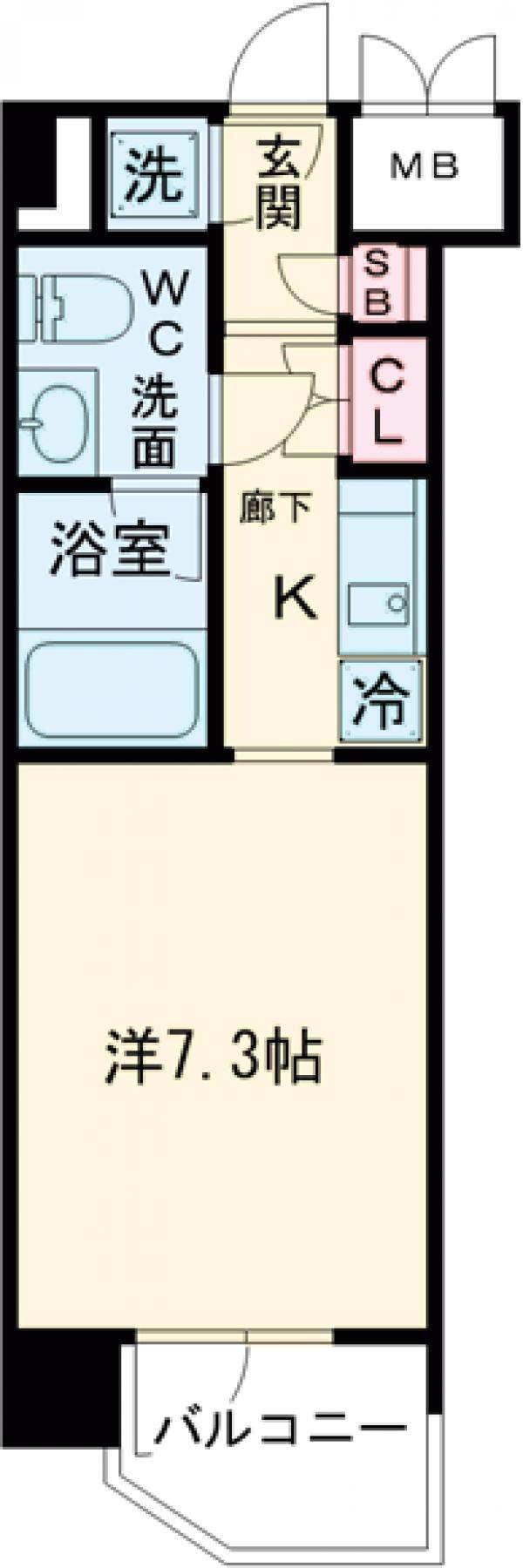 メインステージパーク大山(1K/15階)の間取り写真