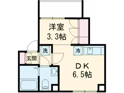 ノワール金町(1DK/1階)の間取り写真