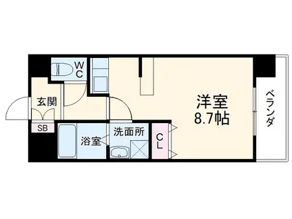 エルベコート豊中服部(1K/5階)の間取り写真