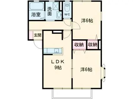 ファミーユまつばら (2LDK/2階)の間取り写真