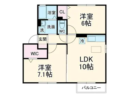 メゾン・ド・ボナール(2LDK/2階)の間取り写真