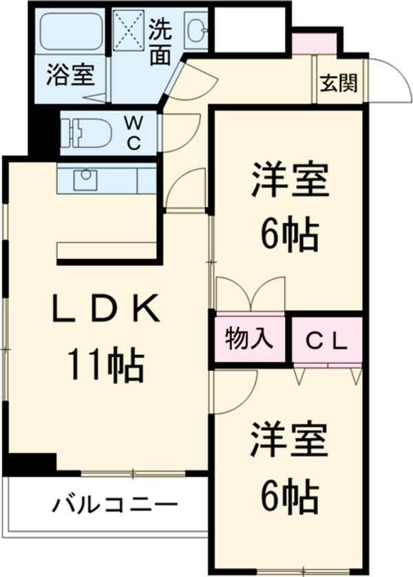 ウエキハイツ(2LDK/5階)の間取り写真