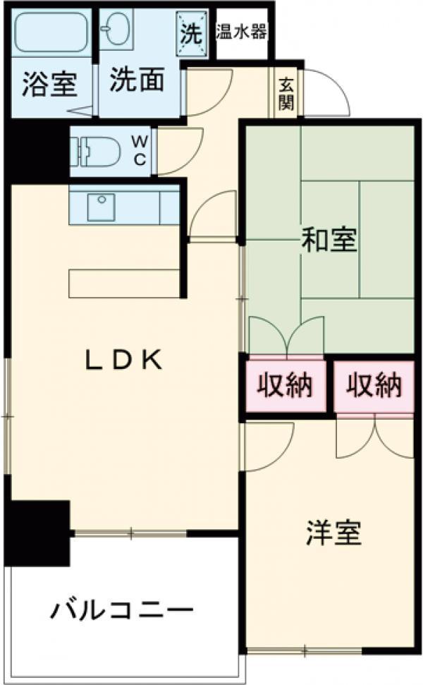 ウエキハイツ(2LDK/6階)の間取り写真