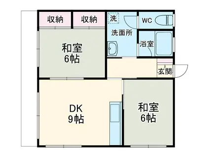 ヴィラフジミ(2DK/1階)の間取り写真