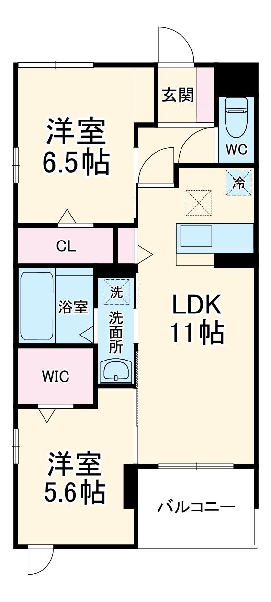ソレイユガーデン(2LDK/1階)の間取り写真