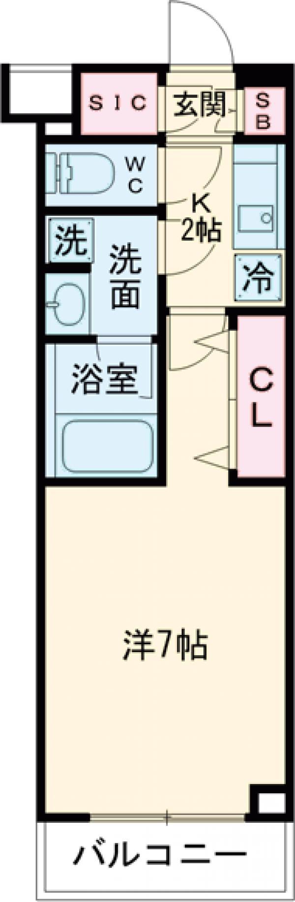 クレイシア・ヴァースクレイシアIDZ祐天寺Ⅱ(1K/2階)の間取り写真