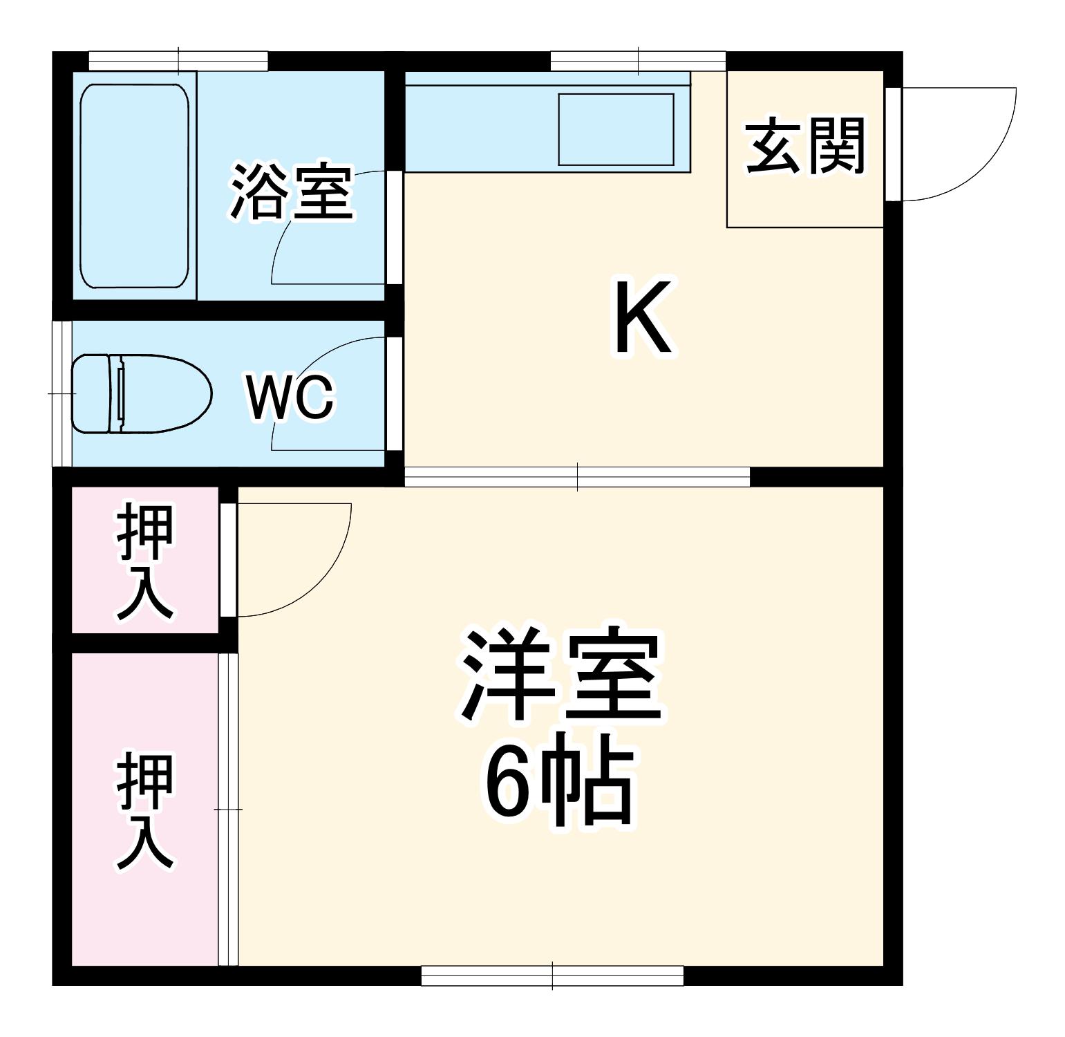 OCHIAI APART(1K/1階)の間取り写真