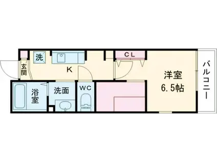 グランシルク北千住(1K/3階)の間取り写真