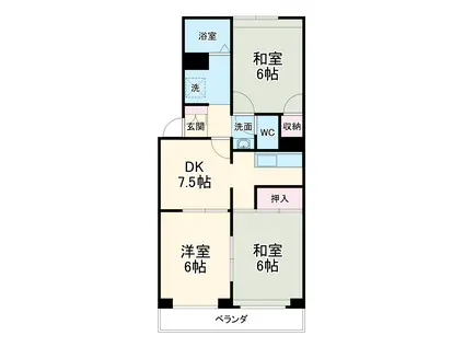 シャトーA(3DK/2階)の間取り写真