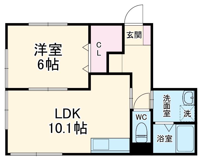 クレセント(1LDK/1階)の間取り写真