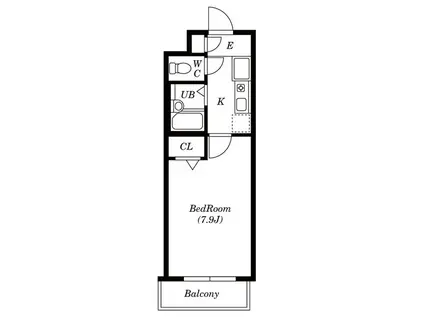 ジェンティールコート(1K/3階)の間取り写真