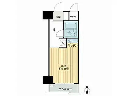 ライオンズマンション八王子第2(ワンルーム/7階)の間取り写真