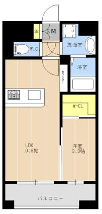 LIBTH旭橋Ⅱ(1LDK/11階)の間取り写真