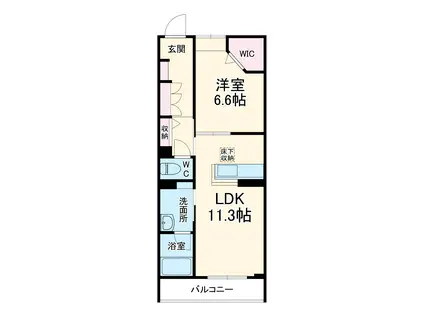 プラスシティ橋本(1LDK/1階)の間取り写真