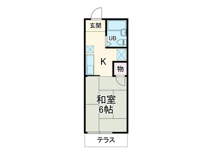 成田ハイツ・ベル(1K/1階)の間取り写真