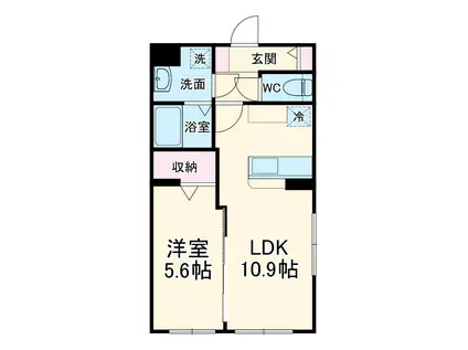 ベレッツァ神田町Ⅰ(1LDK/1階)の間取り写真
