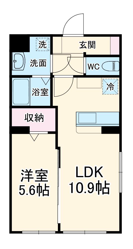 ベレッツァ神田町Ⅰ(1LDK/3階)の間取り写真