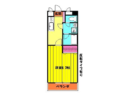ヴィラ寿(1K/1階)の間取り写真