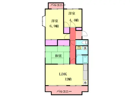 サニーコート前田Ⅴ(3LDK/3階)の間取り写真