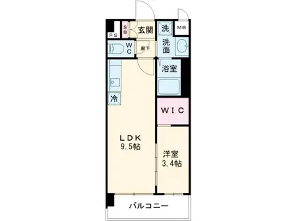 ソルテラス嵯峨嵐山(1LDK/5階)の間取り写真