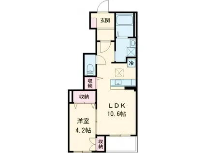 アジュール(1LDK/1階)の間取り写真