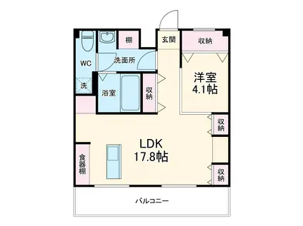 行徳マンション(1LDK/2階)の間取り写真