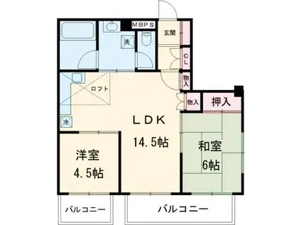 グリーンパーク綾瀬公園通(2LDK/8階)の間取り写真
