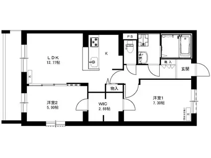 COCO(2LDK/4階)の間取り写真