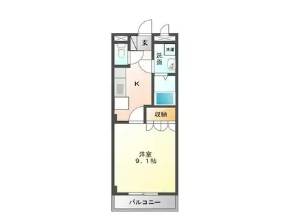 シャンドページュ(1K/2階)の間取り写真