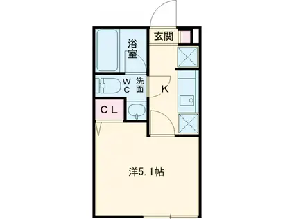 BRIGHT CHITOSE FUNABASHI(1K/2階)の間取り写真