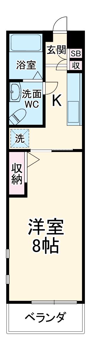 FPクレストモザール(1K/1階)の間取り写真