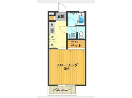 リバーパークS(1K/1階)の間取り写真