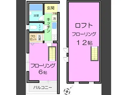 TOM106(1K/2階)の間取り写真