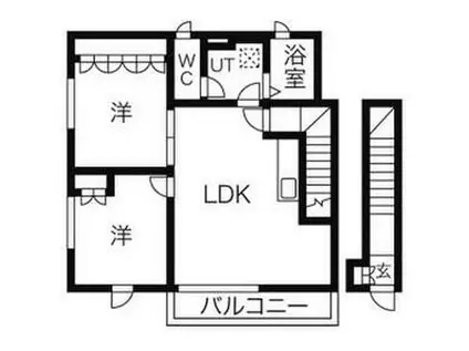 CHAROITE かすかべ(2LDK/2階)の間取り写真