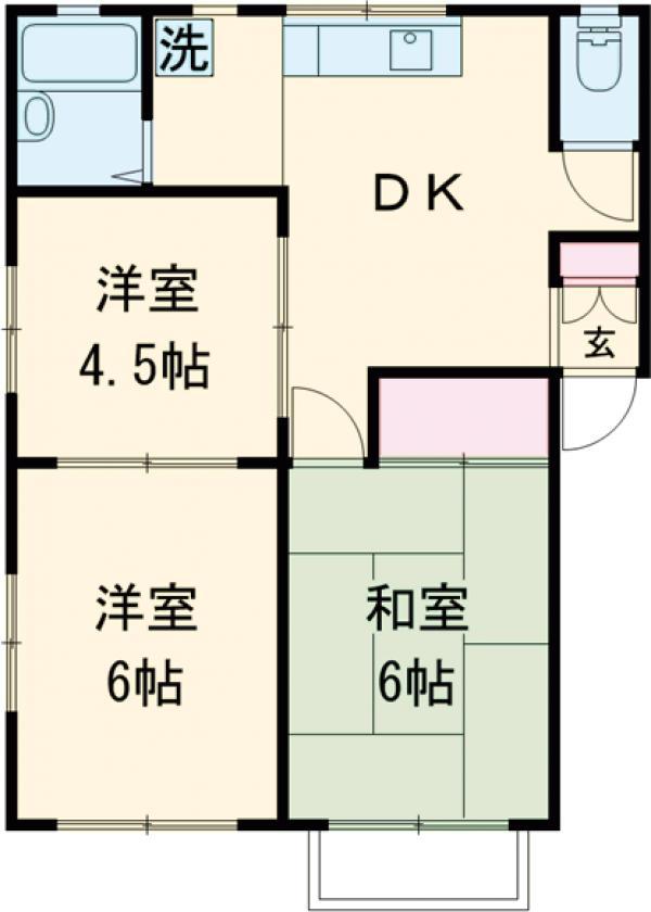 コーポ秋田C(3DK/1階)の間取り写真