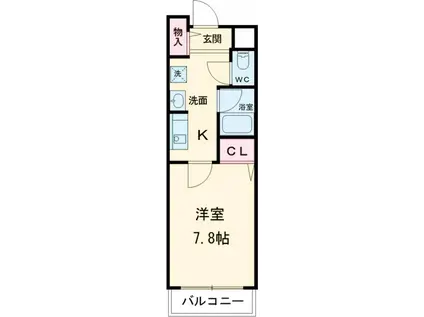 阪急電鉄京都線 西院駅(阪急) 徒歩8分 4階建 築16年(1K/4階)の間取り写真