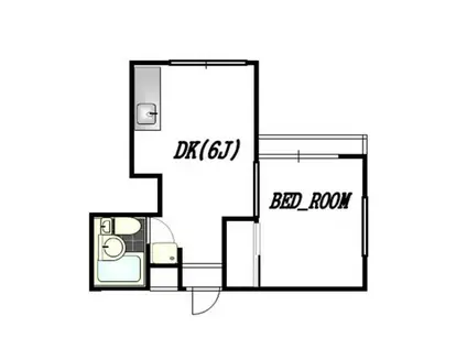 白峰コーポⅡ(1DK/2階)の間取り写真