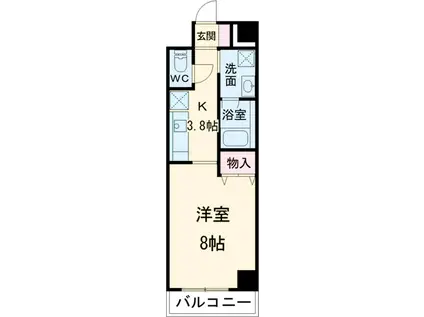 モーヴ粕壁東(1K/2階)の間取り写真